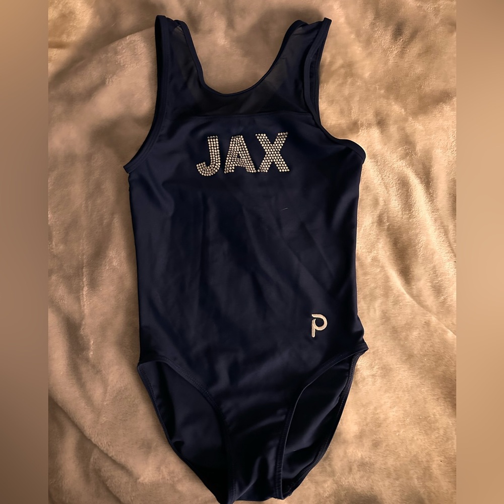 Navy blue gymnastics leotard